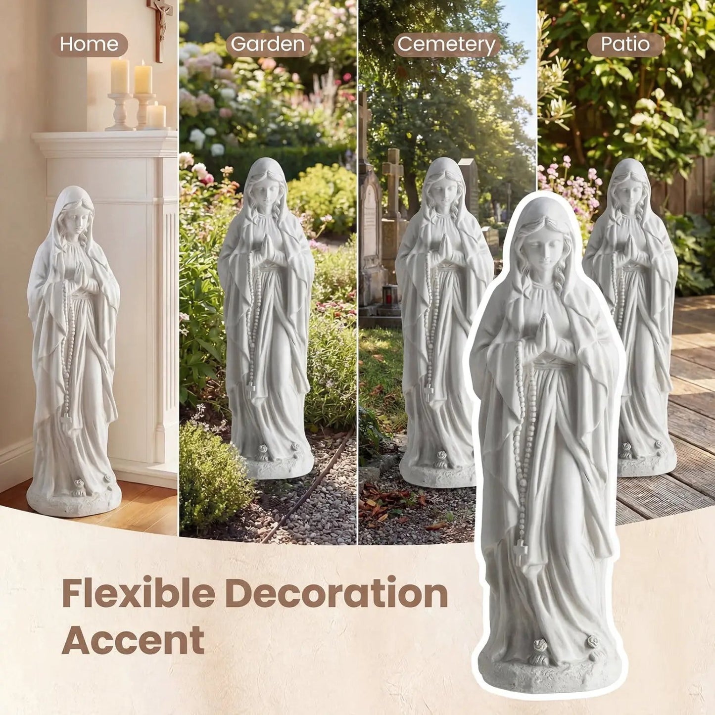 Virgin Mary Statue and Outdoor Sculpture