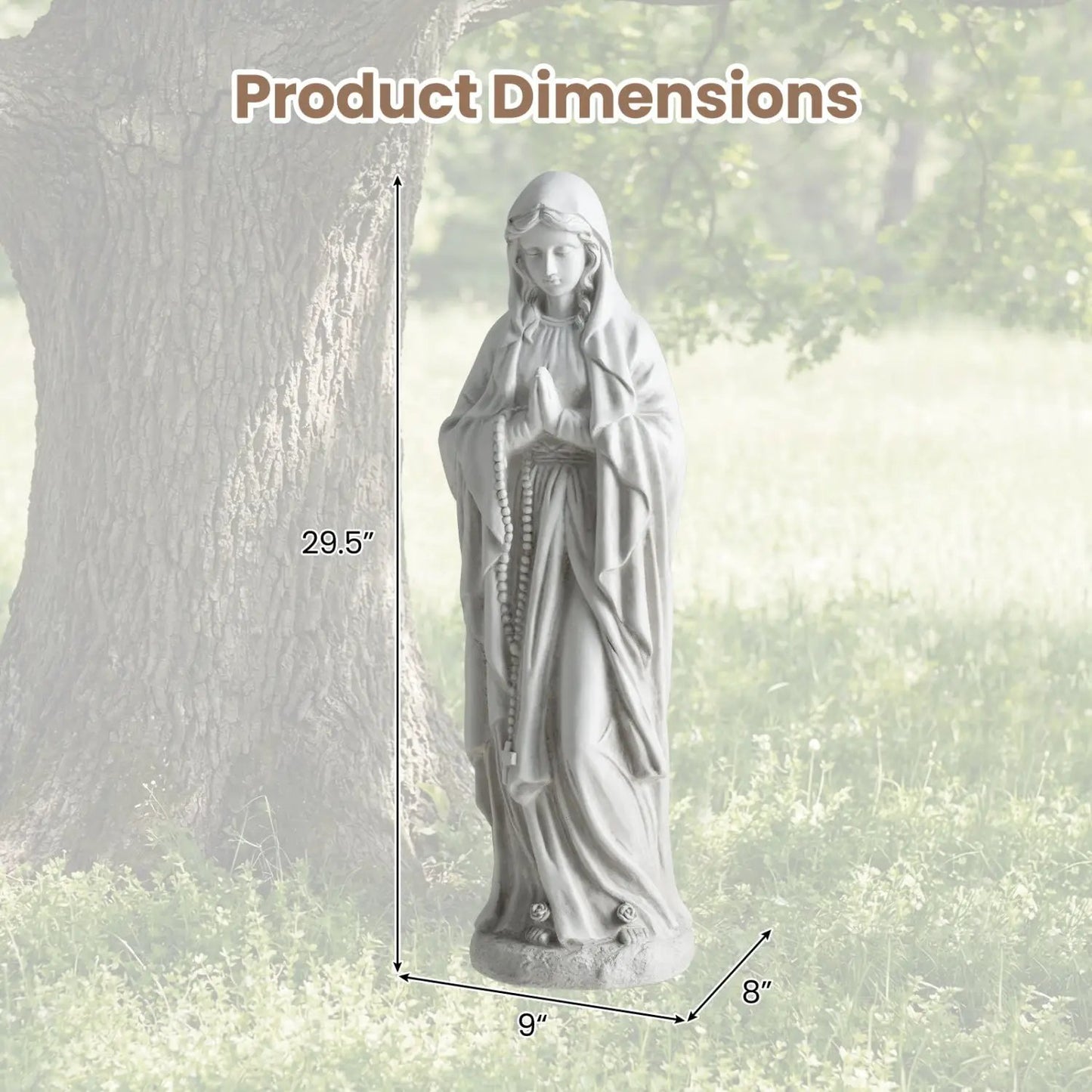 Virgin Mary Statue and Outdoor Sculpture