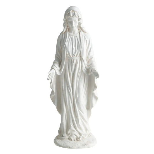 Virgin Mary outdoor garden statue 29.5in tall with aged white finish DirectDeals on Tampa Home & Garden Store