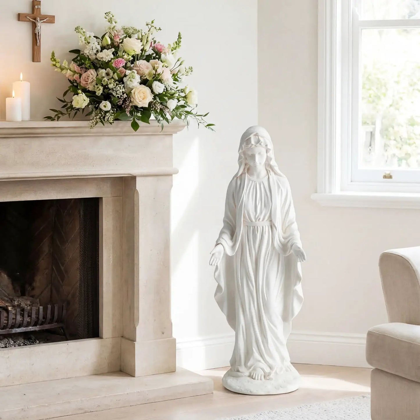 Virgin Mary Statue 29.5 Inch Outdoor Sculpture