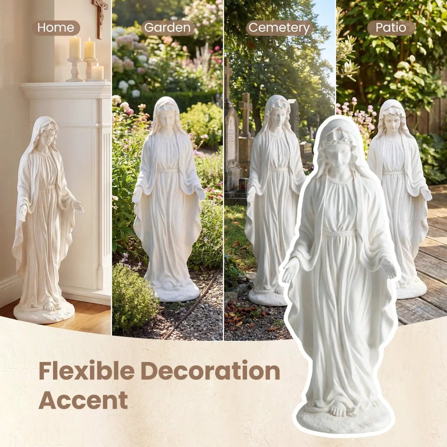 Virgin Mary Statue 29.5 Inch Outdoor Sculpture
