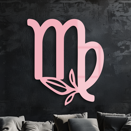 Virgo Zodiac Symbol Metal Wall Art – Floral Virgo Sign Decor - KAFGP079 - Tampa Home & Garden Store