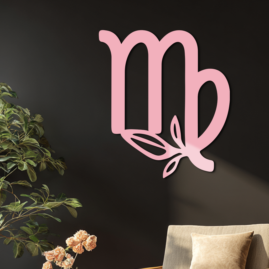Virgo Zodiac Symbol Metal Wall Art – Floral Virgo Sign Decor - KAFGP079 - Tampa Home & Garden Store