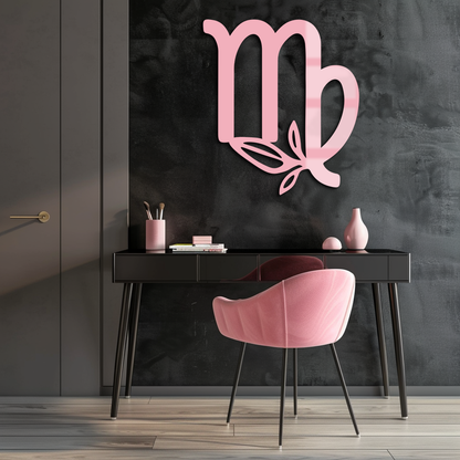 Virgo Zodiac Symbol Metal Wall Art – Floral Virgo Sign Decor - KAFGP079 - Tampa Home & Garden Store