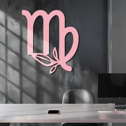 Virgo Zodiac Symbol Metal Wall Art – Floral Virgo Sign Decor - KAFGP079 - Tampa Home & Garden Store