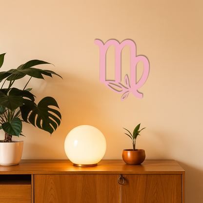 Virgo Zodiac Symbol Metal Wall Art – Floral Virgo Sign Decor - KAFGP079 - Tampa Home & Garden Store
