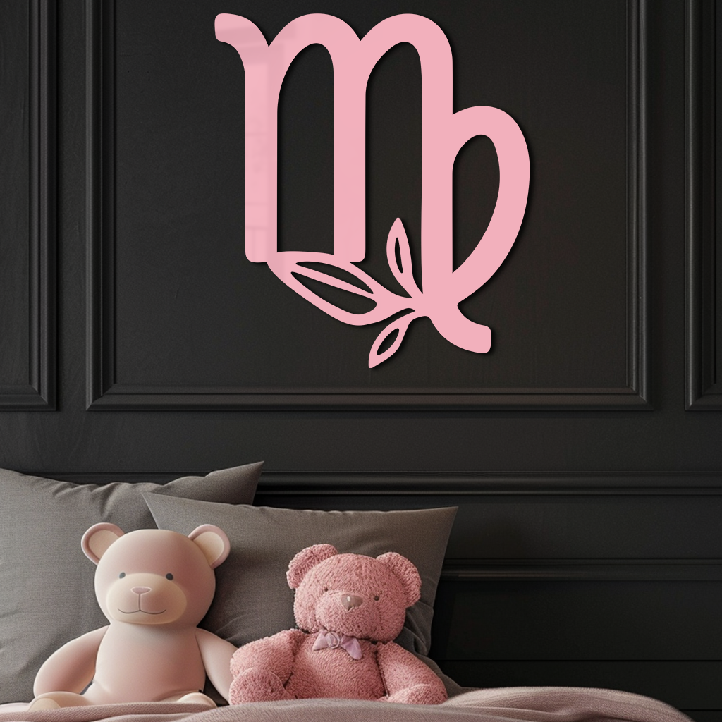 Virgo Zodiac Symbol Metal Wall Art – Floral Virgo Sign Decor - KAFGP079 - Tampa Home & Garden Store