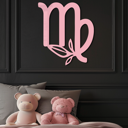 Virgo Zodiac Symbol Metal Wall Art – Floral Virgo Sign Decor - KAFGP079 - Tampa Home & Garden Store