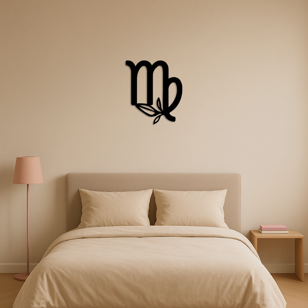 Virgo Zodiac Symbol Metal Wall Art – Floral Virgo Sign Decor - KAFGP079 - Tampa Home & Garden Store