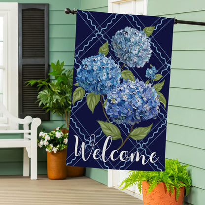 VivaStyle Burlap House Flag, Hydrangea Haven - Tampa Home & Garden Store