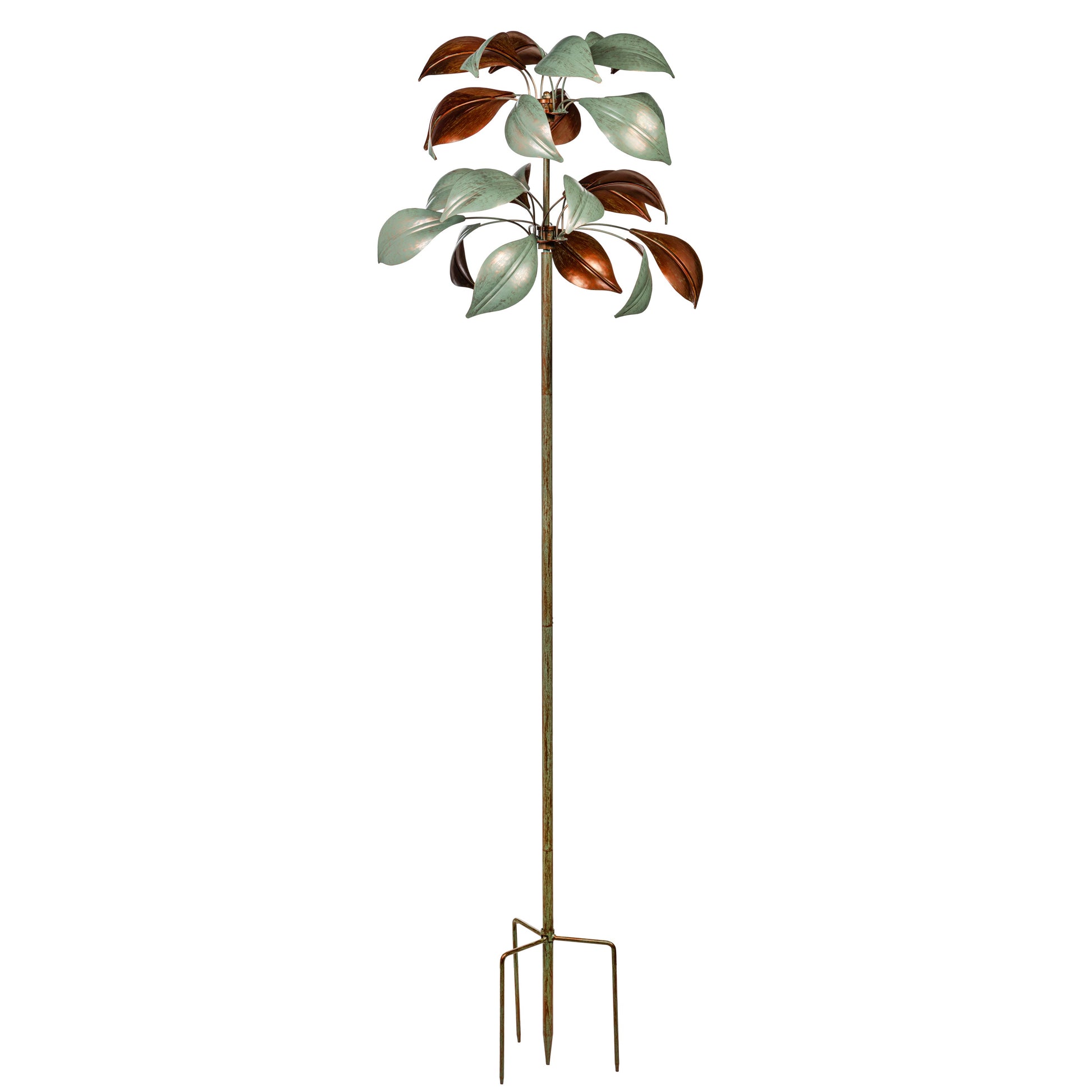 VivaStyle Wind Spinner, Verdigris & Copper Leaf, 96"H - Tampa Home & Garden Store