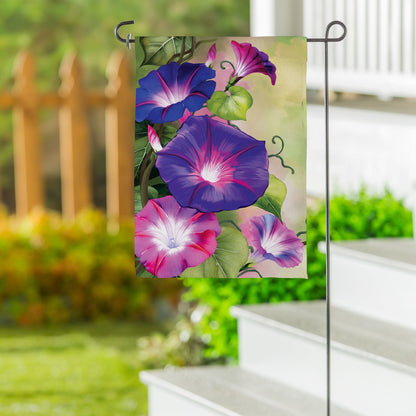 Vivid Morning Glories Suede Garden Flag - Tampa Home & Garden Store