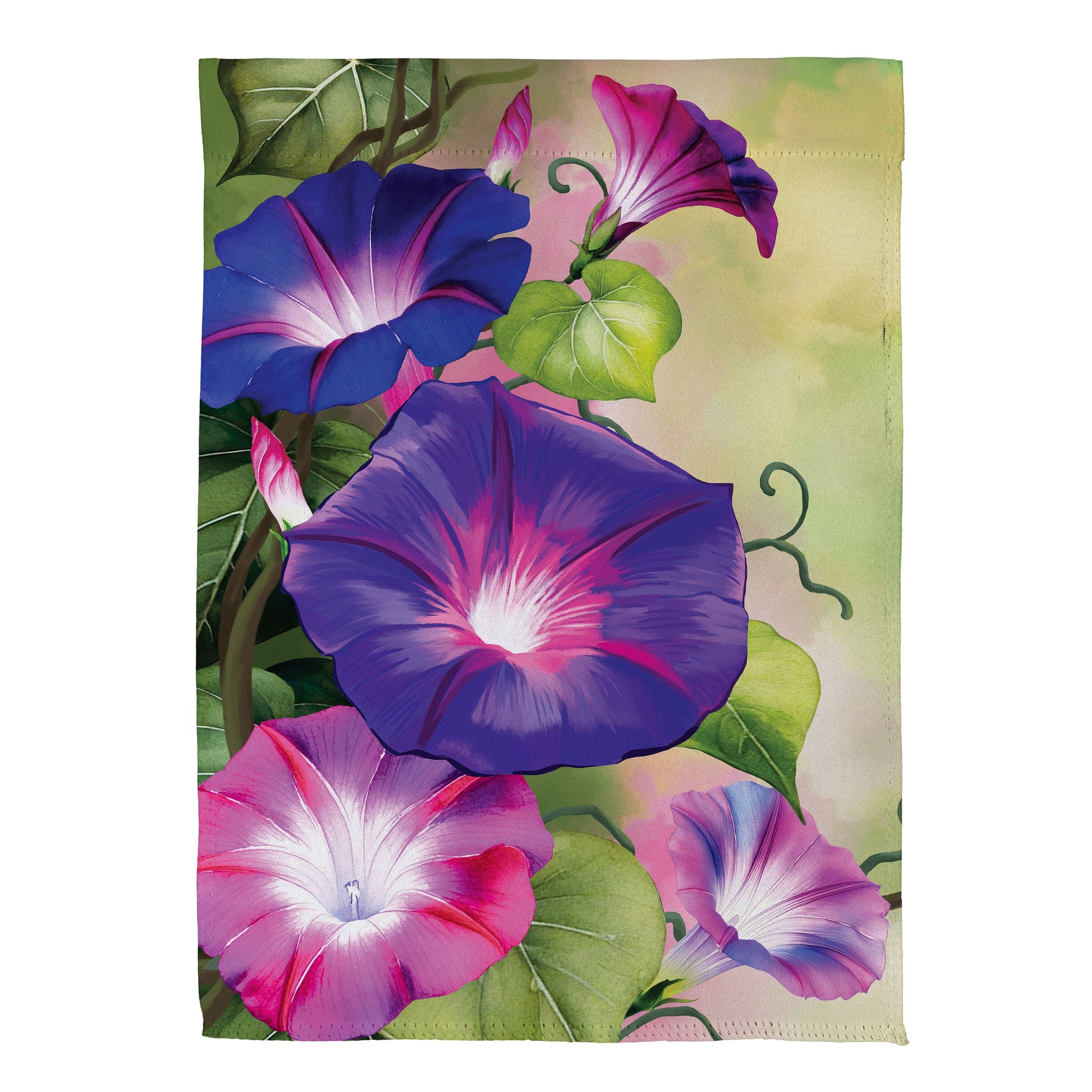 Vivid Morning Glories Suede Garden Flag - Tampa Home & Garden Store