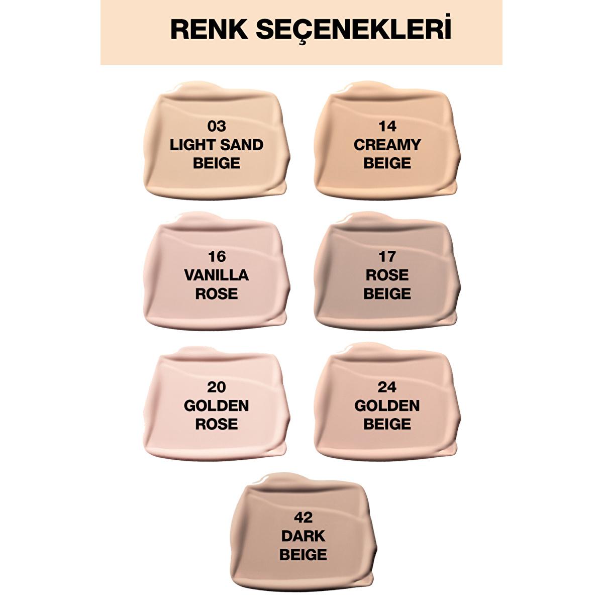 Foundation shade swatches 7: Light Sand Beige, Creamy Beige, Vanilla Rose on Tampa Home & Garden Store