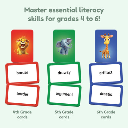 The Vocabulary Game by The Fidget Games with animal cards and 4th–6th grade word cards on Tampa Home & Garden Store