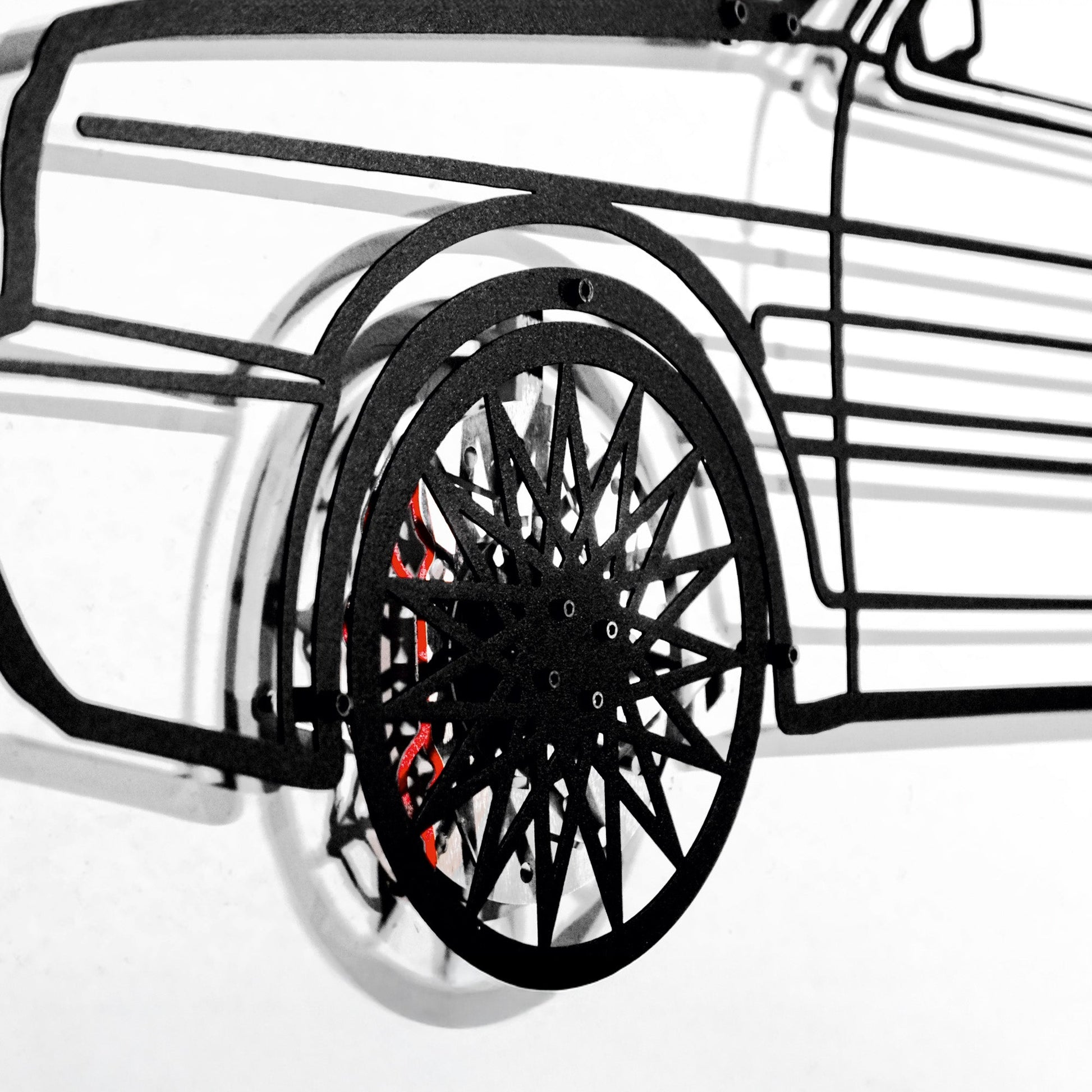 Volkswagen Golf Mk1 Wall Art – Classic Hot Hatch Steel Silhouette with Spinning Wheels-KAFMEKA046 - Tampa Home & Garden Store