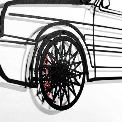 Volkswagen Golf Mk1 Wall Art – Classic Hot Hatch Steel Silhouette with Spinning Wheels-KAFMEKA046 - Tampa Home & Garden Store