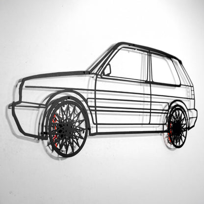 Volkswagen Golf Mk1 Wall Art – Classic Hot Hatch Steel Silhouette with Spinning Wheels-KAFMEKA046 - Tampa Home & Garden Store