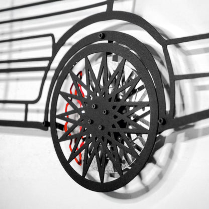 Volkswagen Golf Mk1 Wall Art – Classic Hot Hatch Steel Silhouette with Spinning Wheels-KAFMEKA046 - Tampa Home & Garden Store