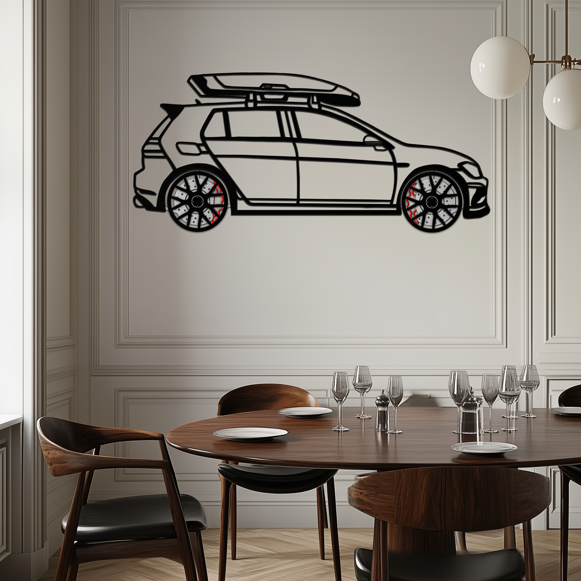 Volkswagen Golf R Spectrum Metal Wall Art – Rotating Wheels Car Silhouette Wall Decor, Unique Gift for Car Lovers-KAFMEKA090 - Tampa Home & Garden Store