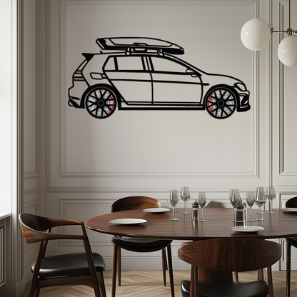 Volkswagen Golf R Spectrum Metal Wall Art – Rotating Wheels Car Silhouette Wall Decor, Unique Gift for Car Lovers-KAFMEKA090 - Tampa Home & Garden Store