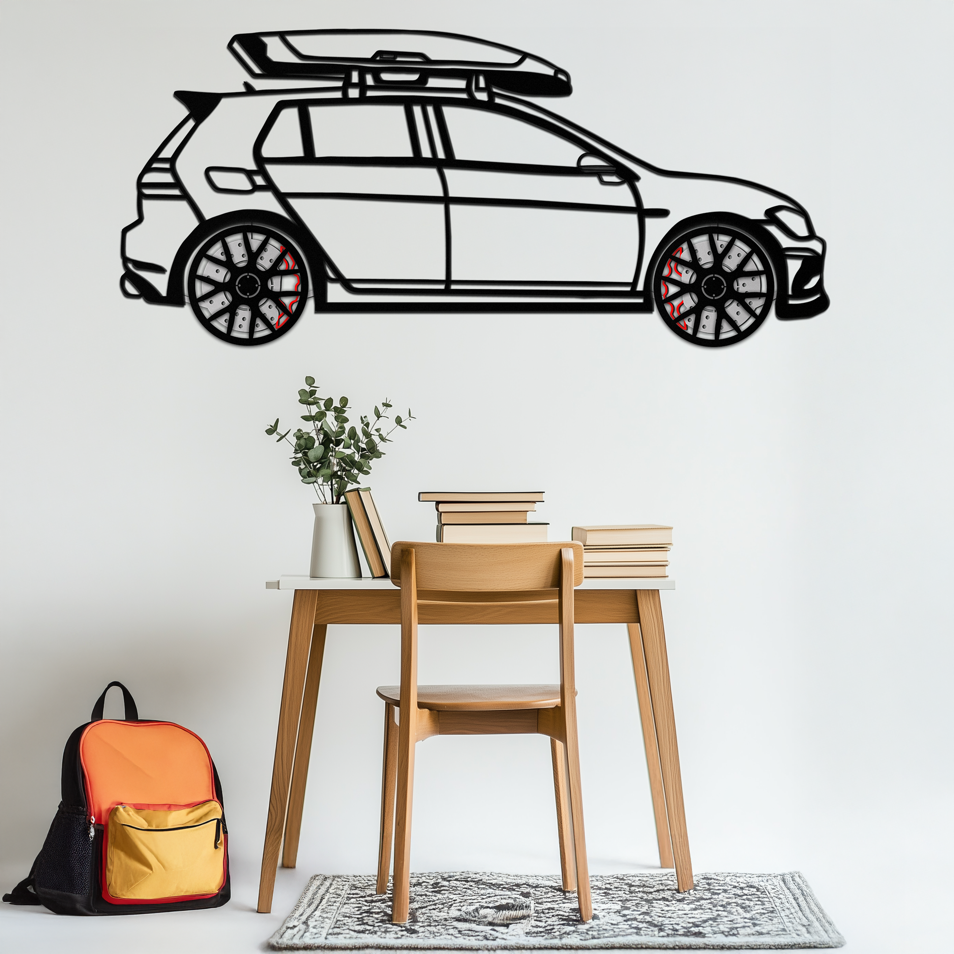 Volkswagen Golf R Spectrum Metal Wall Art – Rotating Wheels Car Silhouette Wall Decor, Unique Gift for Car Lovers-KAFMEKA090 - Tampa Home & Garden Store