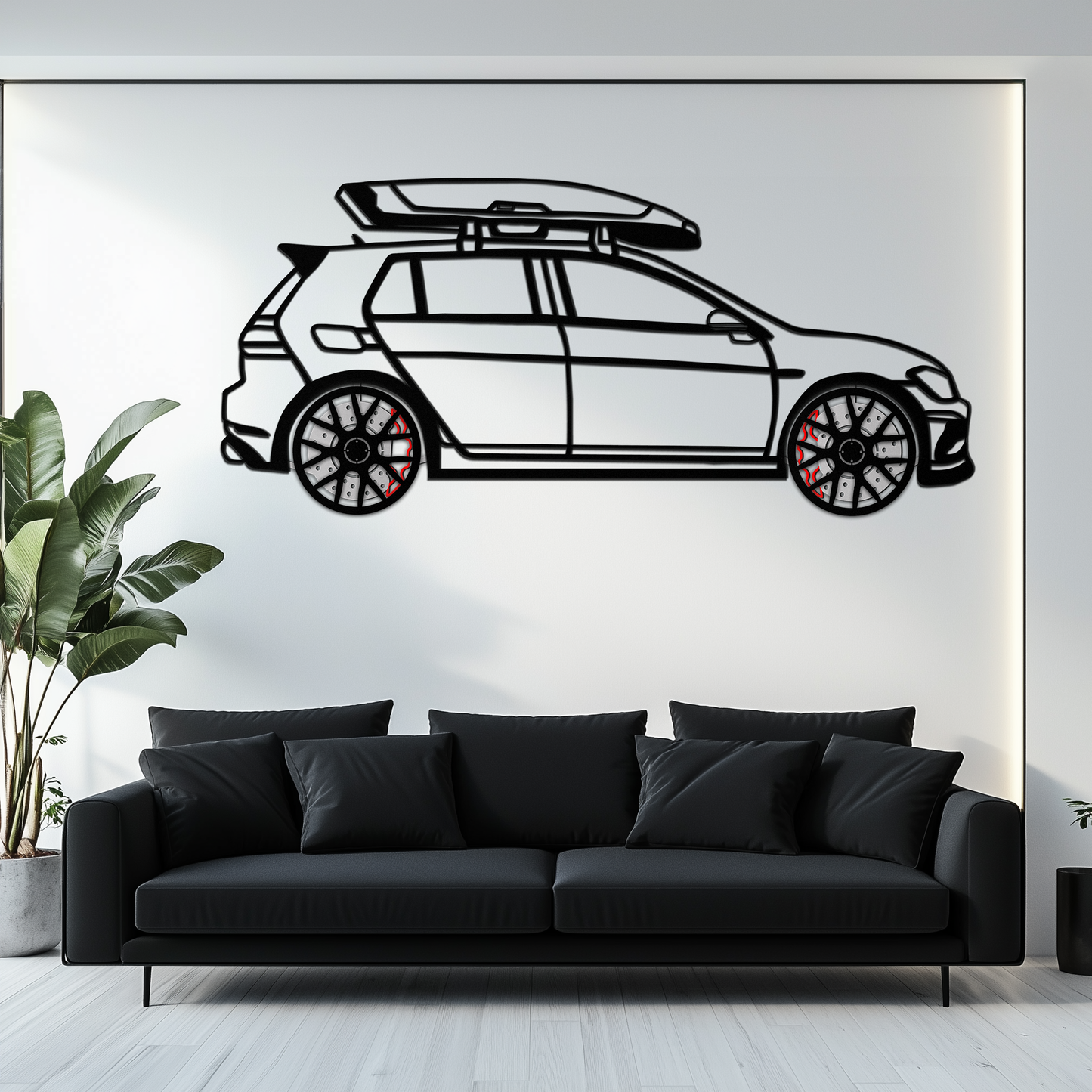 Volkswagen Golf R Spectrum Metal Wall Art – Rotating Wheels Car Silhouette Wall Decor, Unique Gift for Car Lovers-KAFMEKA090 - Tampa Home & Garden Store