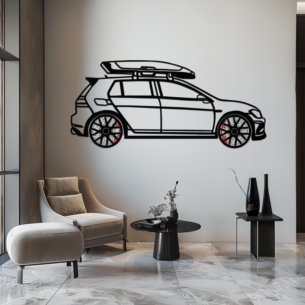 Volkswagen Golf R Spectrum Metal Wall Art – Rotating Wheels Car Silhouette Wall Decor, Unique Gift for Car Lovers-KAFMEKA090 - Tampa Home & Garden Store