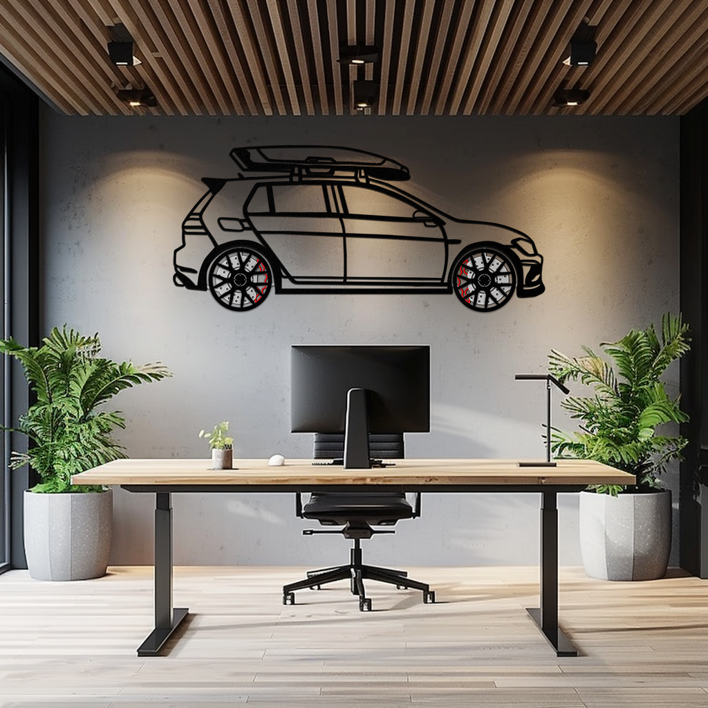 Volkswagen Golf R Spectrum Metal Wall Art – Rotating Wheels Car Silhouette Wall Decor, Unique Gift for Car Lovers-KAFMEKA090 - Tampa Home & Garden Store