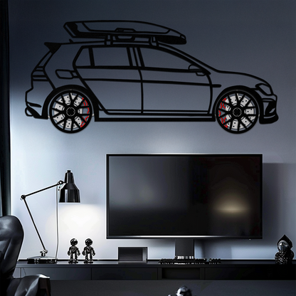 Volkswagen Golf R Spectrum Metal Wall Art – Rotating Wheels Car Silhouette Wall Decor, Unique Gift for Car Lovers-KAFMEKA090 - Tampa Home & Garden Store