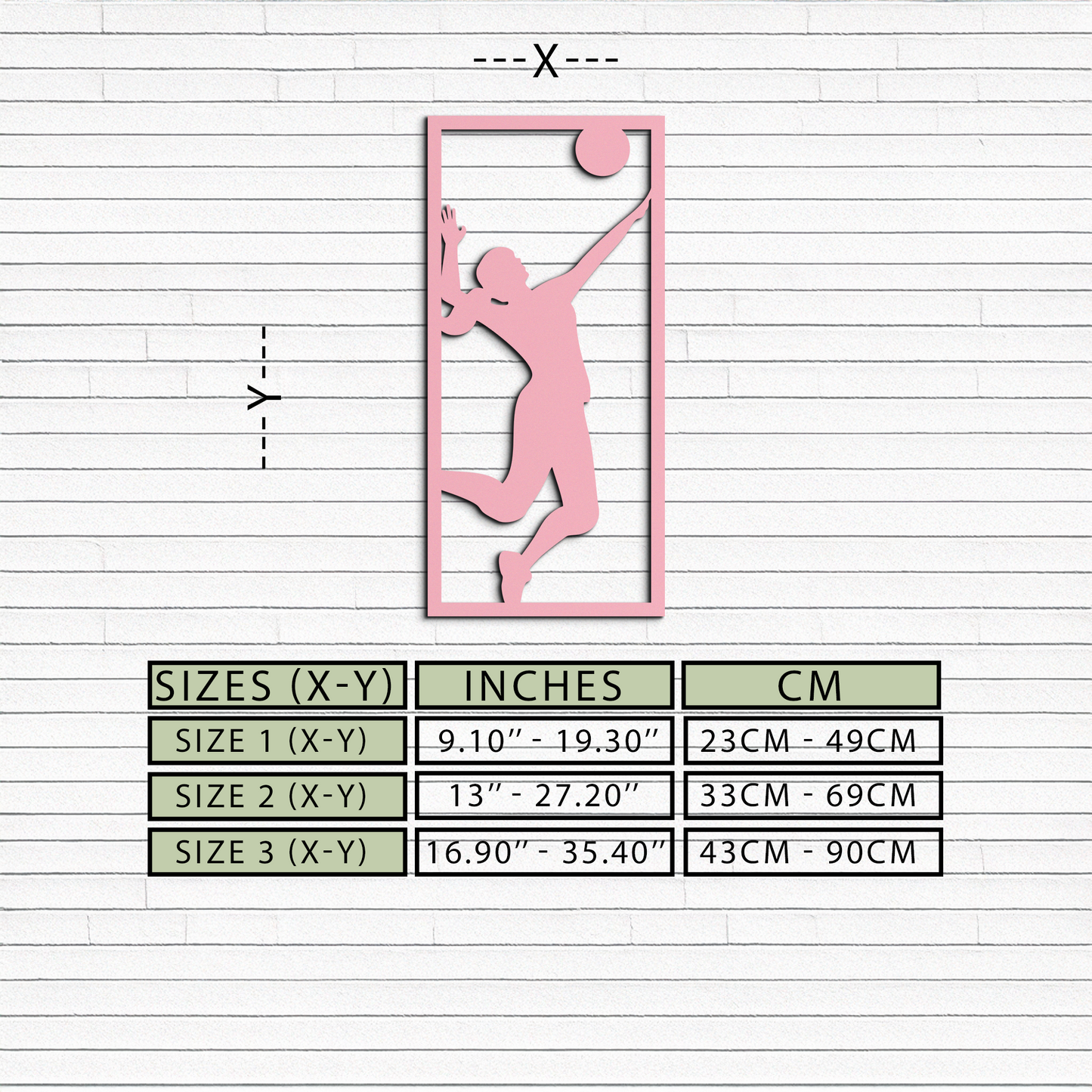 Volleyball Player Silhouette Metal Wall Art - Pink Modern Sports Décor - KAFGP186 - Tampa Home & Garden Store