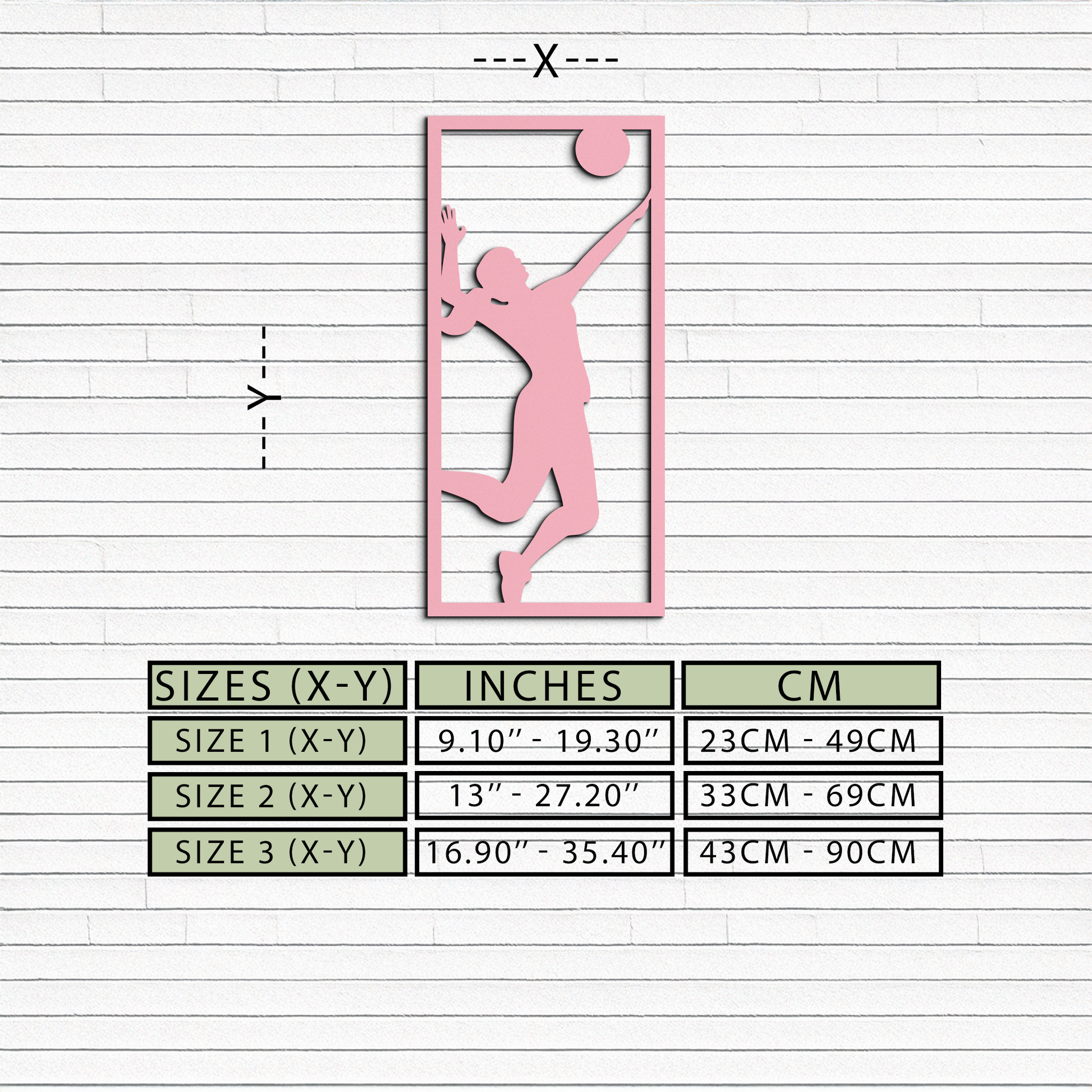 Volleyball Player Silhouette Metal Wall Art - Pink Modern Sports Décor - KAFGP186 - Tampa Home & Garden Store