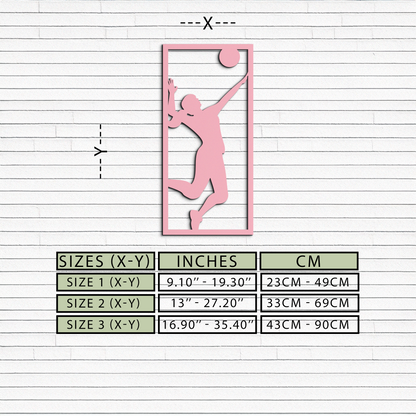 Volleyball Player Silhouette Metal Wall Art - Pink Modern Sports Décor - KAFGP186 - Tampa Home & Garden Store