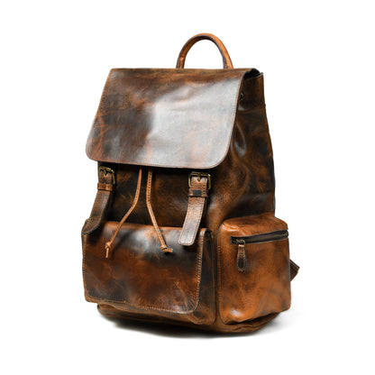 Vortex Leather Backpack: Burnt Brown - Tampa Home & Garden Store