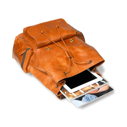 Vortex Leather Backpack: Tan Brown - Tampa Home & Garden Store