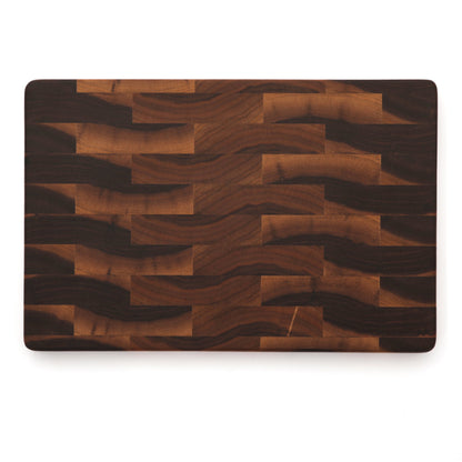 End grain cutting board 18×12 in Refine Kitchenware dark/light wood patchwork on Tampa Home & Garden Store