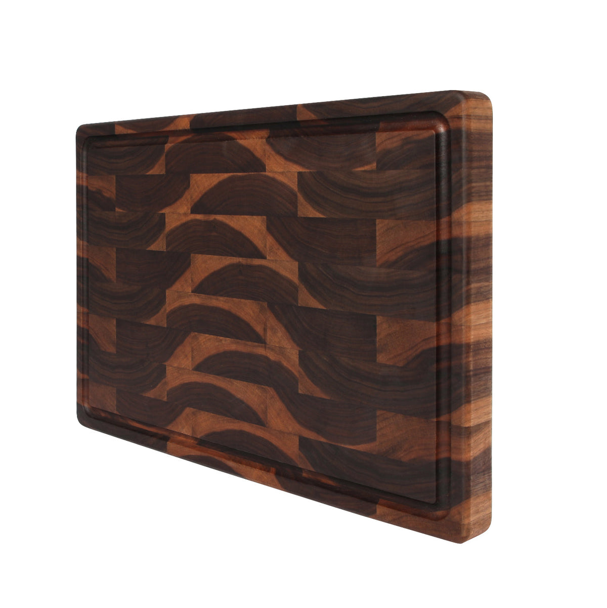 End grain cutting board Refine Kitchenware 18x12 in dark wood mosaic pattern on Tampa Home & Garden Store