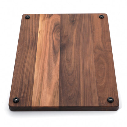 Refine Kitchenware cutting board, 24x18 in, thick flat-grain, two-tone wood with rubber feet on Tampa Home & Garden Store