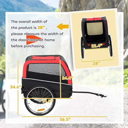Dog Bike Trailer by Furr Baby Gifts with red/black fabric and 20-inch air tires on Tampa Home & Garden Store