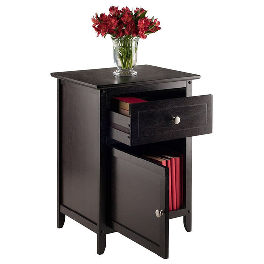 Espresso Wood End Table Nightstand Accent Table - Tampa Home & Garden Store