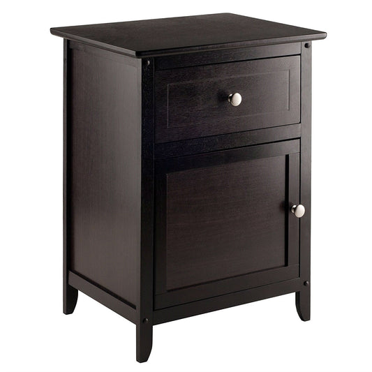 Espresso Wood End Table Nightstand Accent Table - Tampa Home & Garden Store