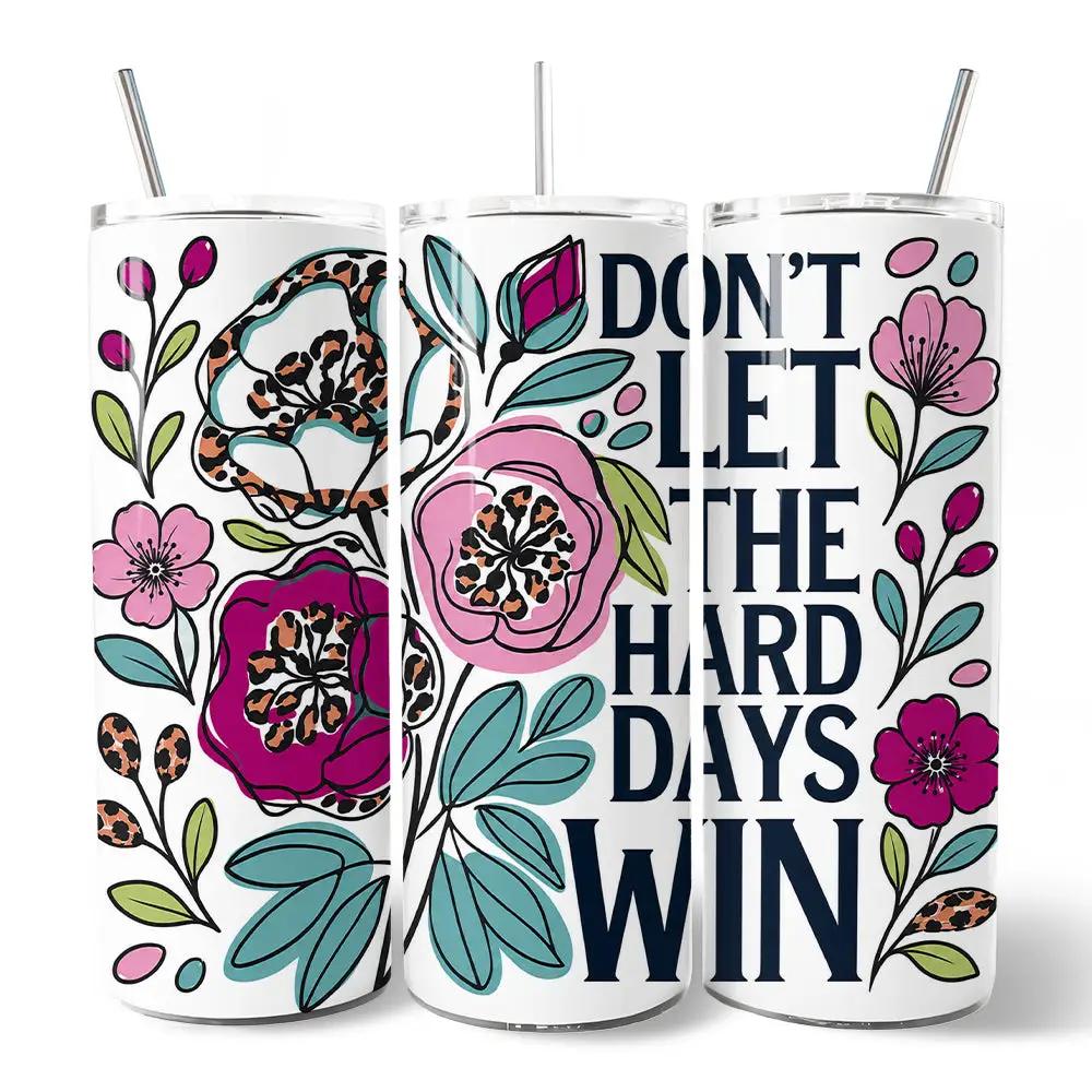 Set of 3 20oz personalized tumblers with lids and stainless straws by OrnamentallyYou floral on Tampa Home & Garden Store