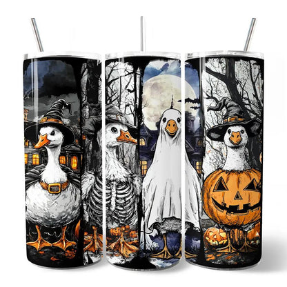 4pc Halloween goose in costume 20oz tumbler set with lids and stainless straws by OrnamentallyYou on Tampa Home & Garden Store
