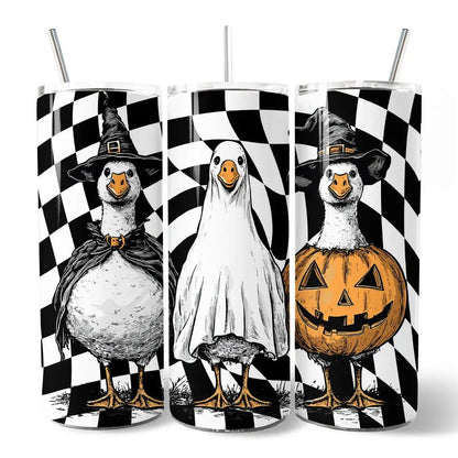 Haunting Honkers 20oz tumbler trio OrnamentallyYou with lid straw witch ghost pumpkin geese on Tampa Home & Garden Store