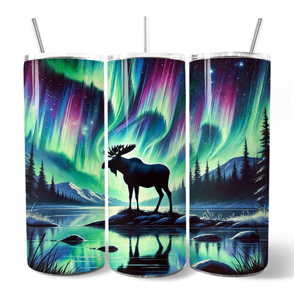 Majestic Moose and Northern Lights Tumbler