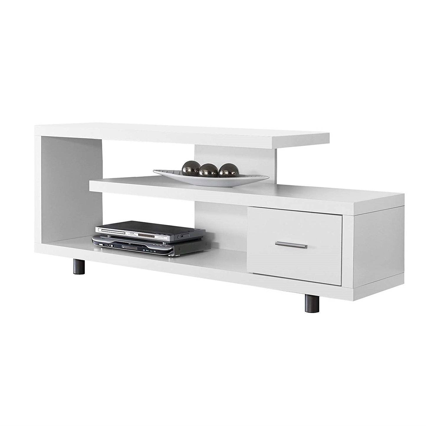 Mueble de TV moderno blanco - Se adapta a televisores de pantalla plana de hasta 60 pulgadas