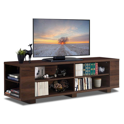 Mueble de TV moderno con acabado de madera de nogal - Soporta televisores de hasta 60 pulgadas