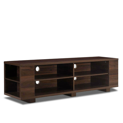 Mueble de TV moderno con acabado de madera de nogal - Soporta televisores de hasta 60 pulgadas