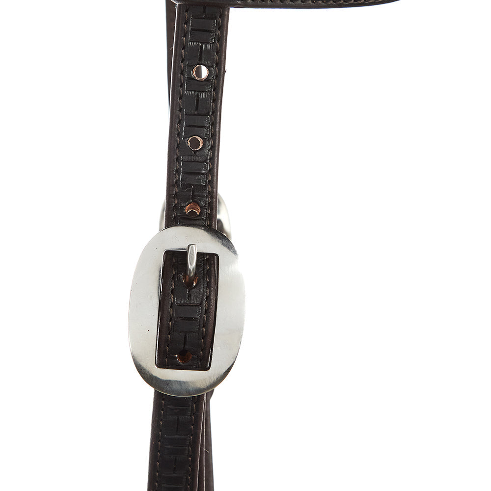 Headstall Mayatex heavy oil brown 5/8 inch single-ear with silver buckle on Tampa Home & Garden Store