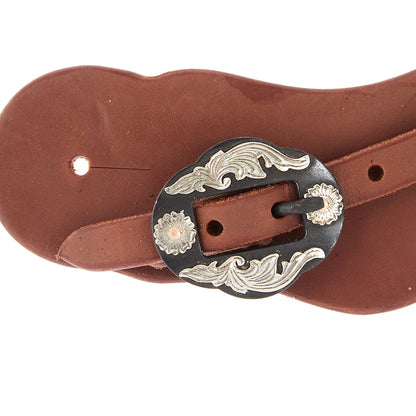 Mens heavy oiled cowboy spur straps by Mayatex with double flower buckles on Tampa Home & Garden Store